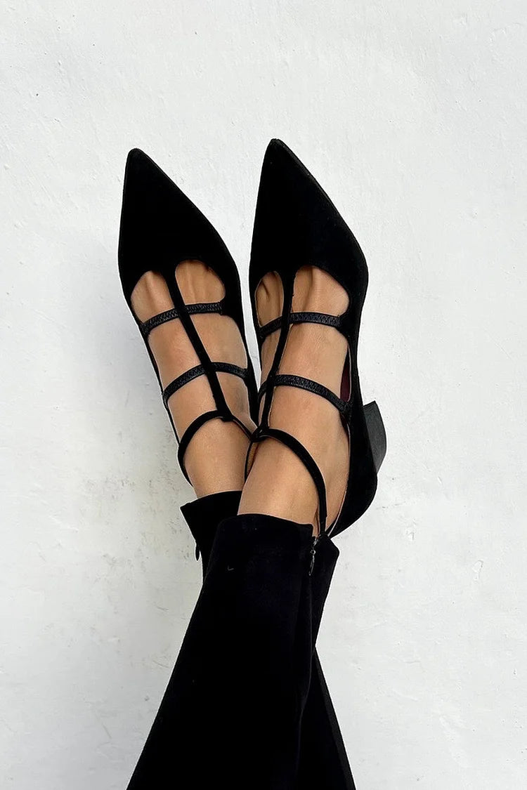 Strappy Pointed Flats | Flats