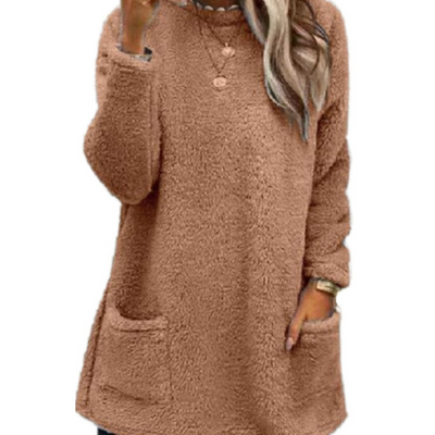 Lucy - Fleece Pullover Long Sweater