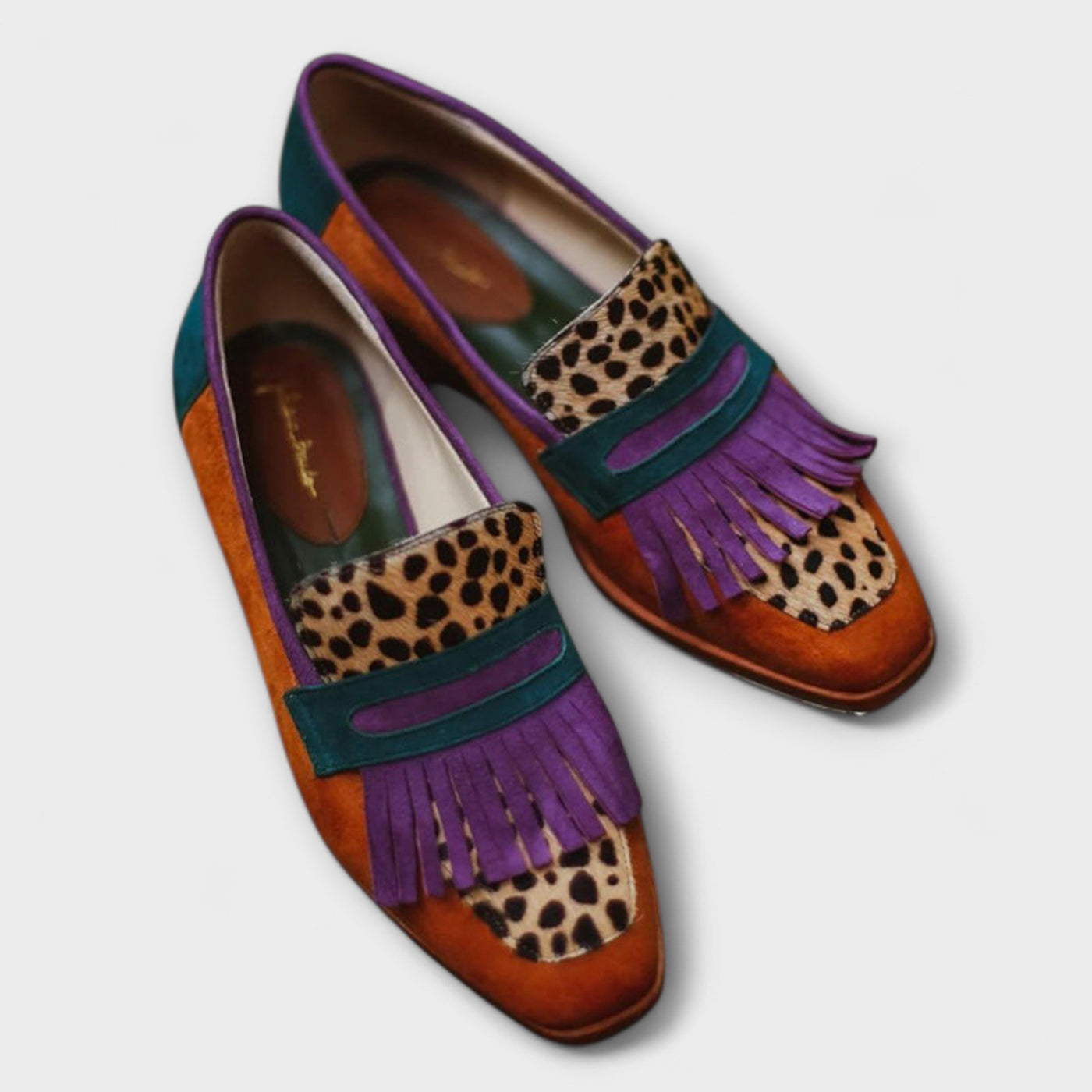 Fallon | Leopard Print Brown Loafers