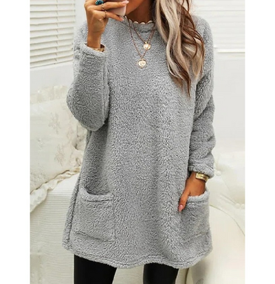 Lucy - Fleece Pullover Long Sweater