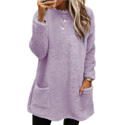Lucy - Fleece Pullover Long Sweater