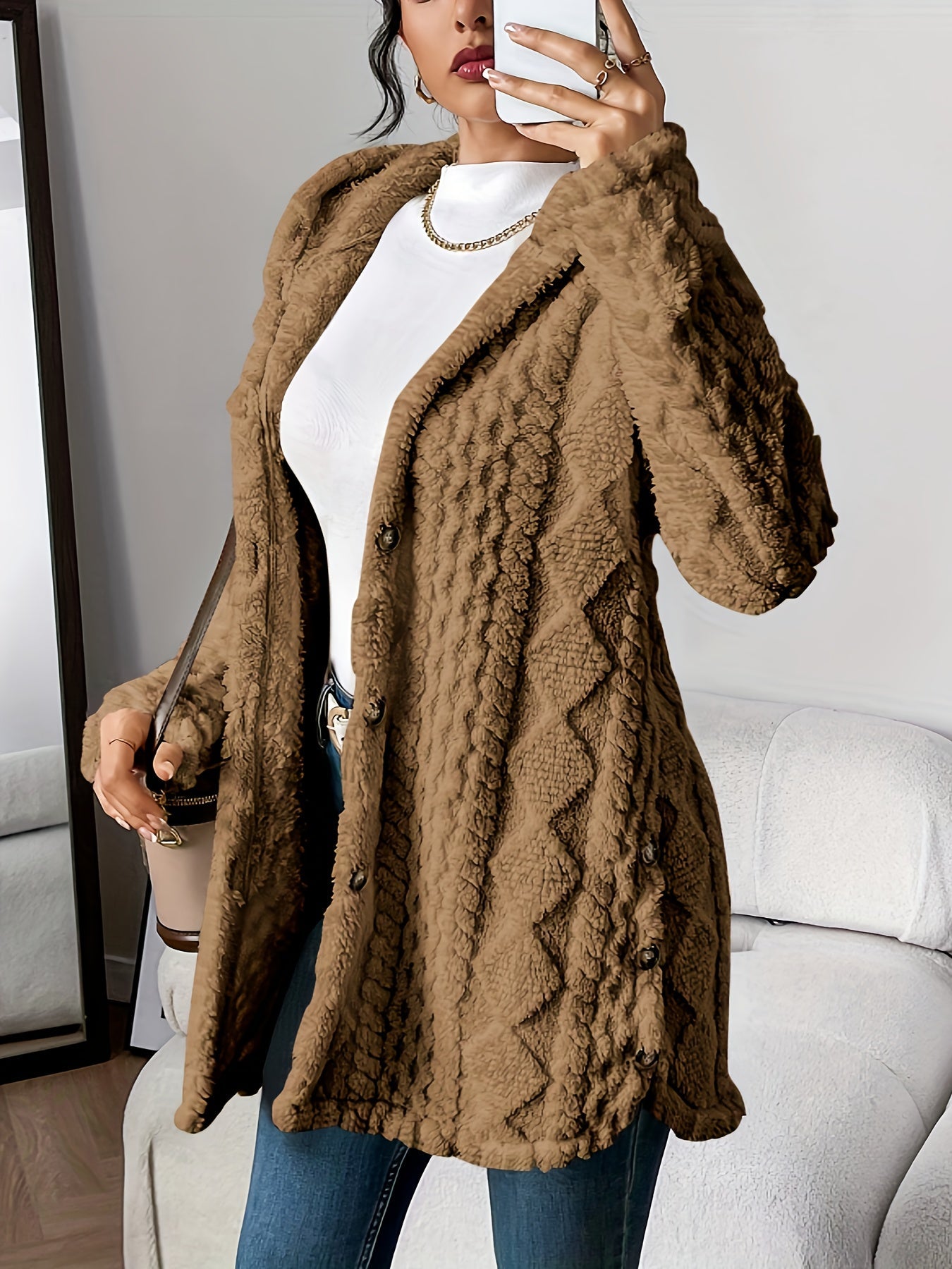 C&G™ | Plush Hooded Cardigan